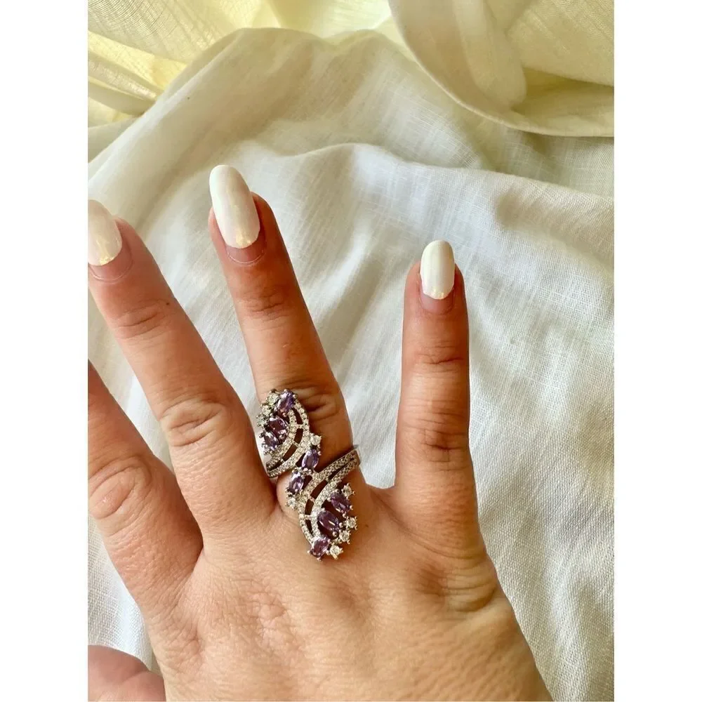Light purple cubic zirconia cocktail